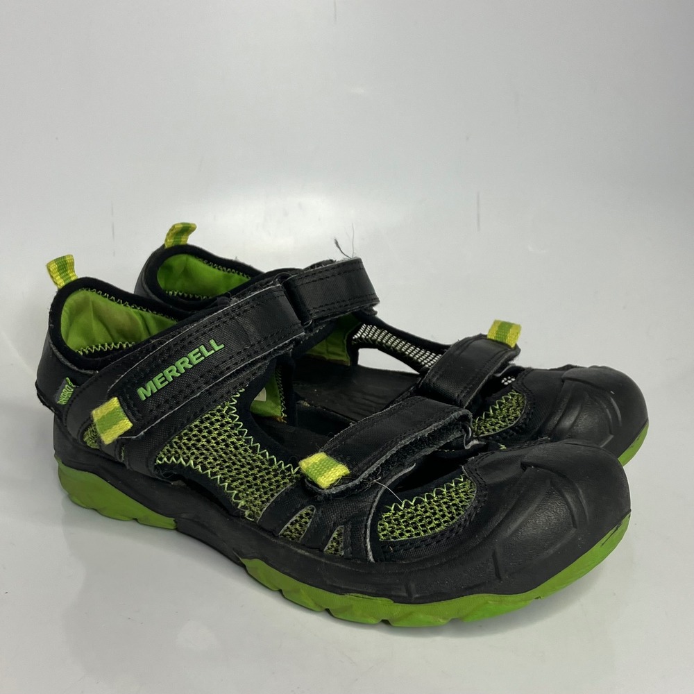 Merrell boys hydro rapid sandals black green size 5 big kid water shoes hiking